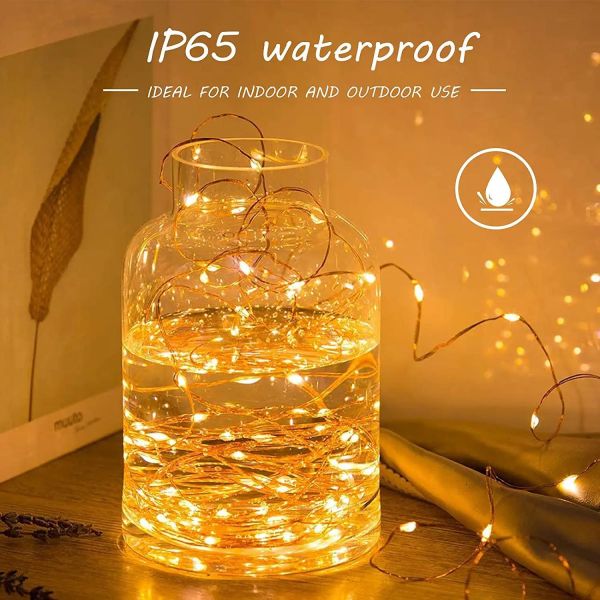 Waterproof 10m Battery Operated Christmas Lights For Indoor Outdoor Decor