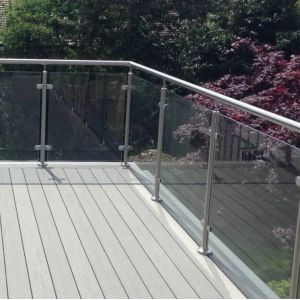 Curved Stairs Glass Railing Balcony Customized Safety Tempered Glass Railing