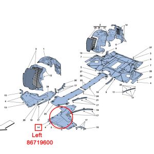 For Ferrari 488 GTB Spider Front LH Underbody Shield OEM 86719600