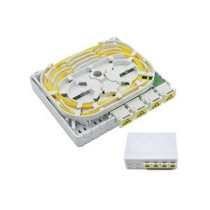 Wall Mounted 4 Ports Fiber Optic Terminal Box Fiber Optic Socket Panel