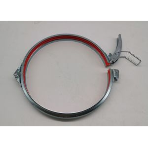 China 160mm Quick Release Galvanized Pipe Clamp With Red Rubber on sale