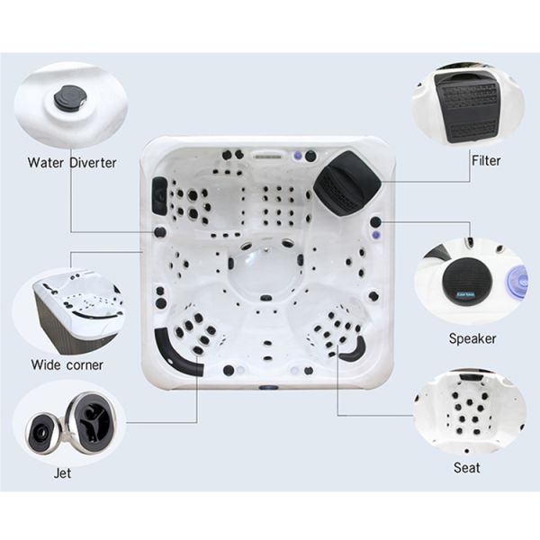 6 Person Outdoor Hydro Whirlpool Spa Massage Bathtub Spa Hot Tub