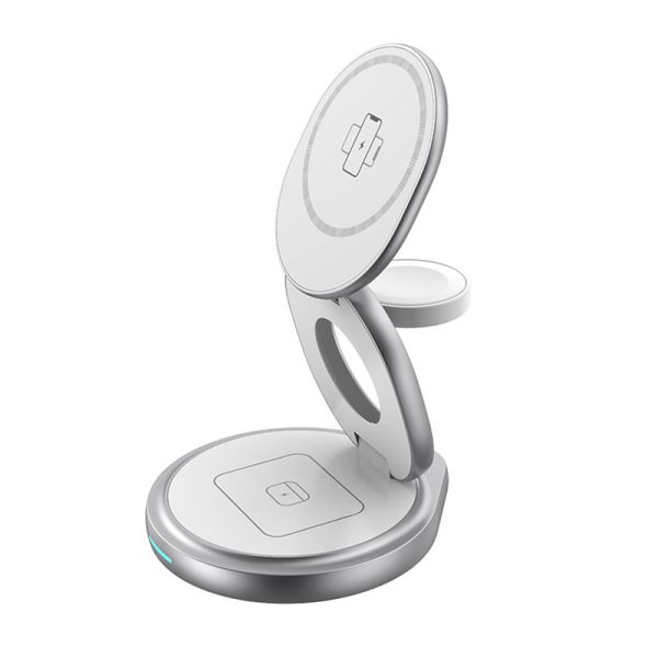 Buy 3 IN 1 Metal Wireless Charger 15W Iphone Iwatch Airpod Charger at wholesale prices