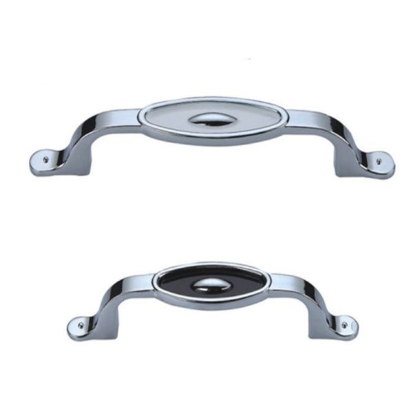 Oval GL8872 Kitchen Cabinet Knobs Chrome Arched Black Dresser Pulls Furniture Handles
