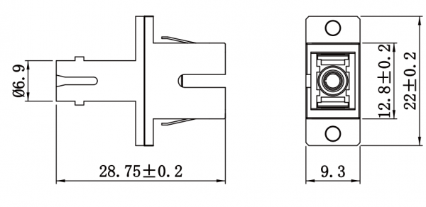 SC-ST SX Hybrid Fiber Optic Adapter/Coupler