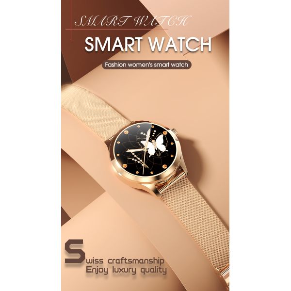 1.1 Inch 190mAh LW07 Round Dial Smart Watch For Ladies HRS3603