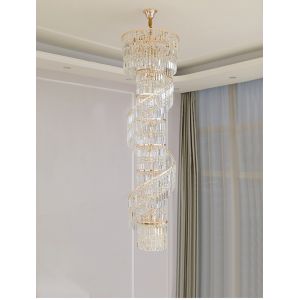 Luxury crystal chandelier duplex building hollow living room lamp large