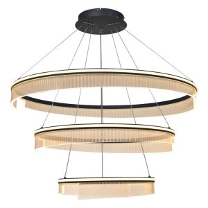 Three Ring Study Bedroom Acrylic Chandelier Beautiful Translucent Living Room