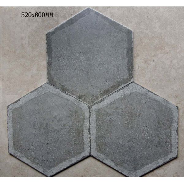 Buy Big Size Decorative Hexagon Ceramic Tiles Classic Simple Style 520*600mm at wholesale prices