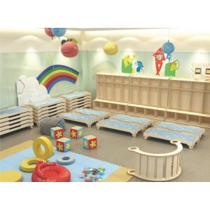 HaiXun Kindergarten Classroom Furniture Table And Chairs Rounded Edge