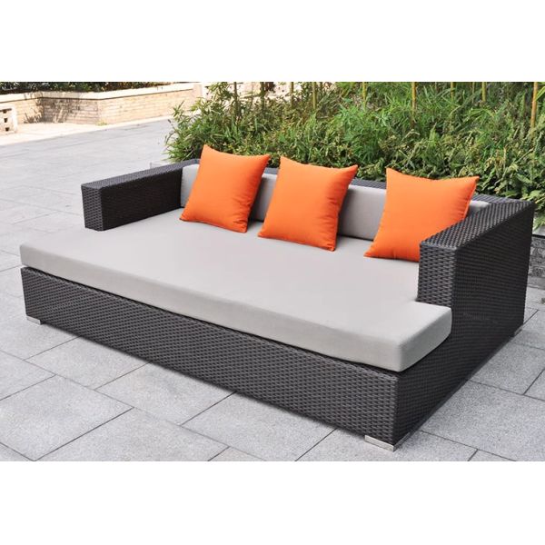 Pe Rattan Sectional Sofa Indoor Furniture Sofa Wrought Iron Sofa Lunge Sunbed Bed Set