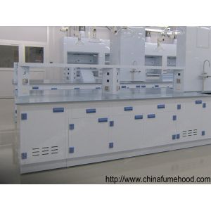 White Chemistry Lab Furniture Phenol Formaldehyde Resin Bench With PP Cabinet