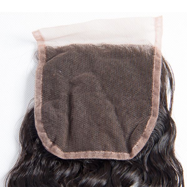 4 X 4 Water Wave Human Hair Swiss Lace Closure Malaysian Hair Extensions