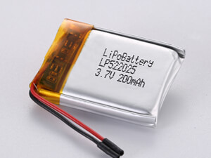 LP522025 200MAH High Capacity Li-ion Polymer Battery -10C -65C With PCM for