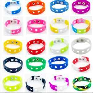 Personalized Silicone Rubber Wristband Bracelet with Holes Customizable and
