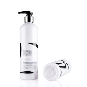 420ml White Round Shampoo Bottle With Aluminum 2cc Pump Dispenser