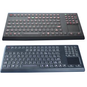 Industrial Backlighted Silicone Waterproof Keyboard With Touchpad 108 Key Army