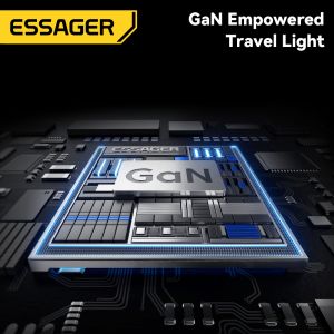 ESSAGER 65W Type C Gan PD PPS Fast Charger With 5000Mah Wireless Power Bank And