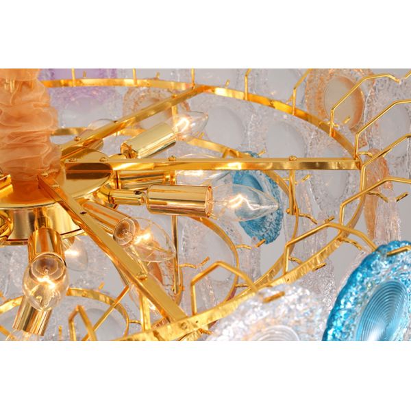 OEM ODM Glass Disc Custom Pendant Lights Electroplating Polishing AC110V To 250V