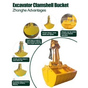 Double Cylinder Mini Excavator Clamshell Bucket , Hydraulic Excavator Grab