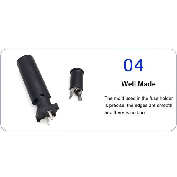 Bayonet Type PBT 16A 250V AC PCB 6x30 6x30mm 6.3X30mm Glass Panel Mounted Electrical Fuse Holder