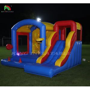 Kids Inflatable Bounce Castle With Blower , Bouncy Castle With Slide , Climbing