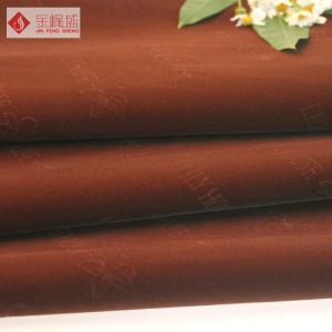 Packaging Decorative Fabric Flock Knitted Velvet Fabric With Soft Plush , Coffe
