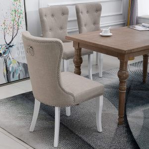 Fabric Dining Upholstered Kitchen Chairs With Button - Tufted Details OEM