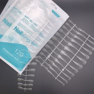Clear Acrylic Long Nails Supplies Capsules Almond French Coffin Full Half Cover