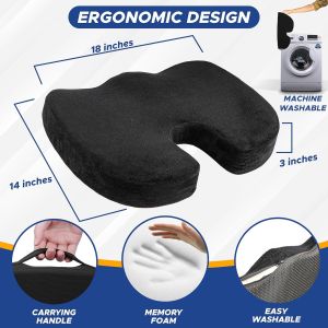 Office Memory Foam Armchair Cushion Coccyx Pain Relief Desk Chair Cushion