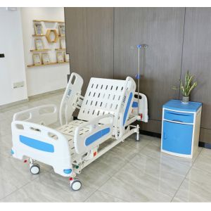 Blue Adjustable Electric Hospital Bed Five Function Hospital Bed