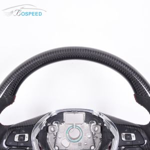 D Shape Alcantara Golf Mk7 Steering Wheel Volkswagen Red Stitch 350mm