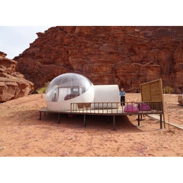 White PVC Clear Inflatable Tent Fireproof Waterproof Safe For Hotels Inflatable Bubble Camping Tent