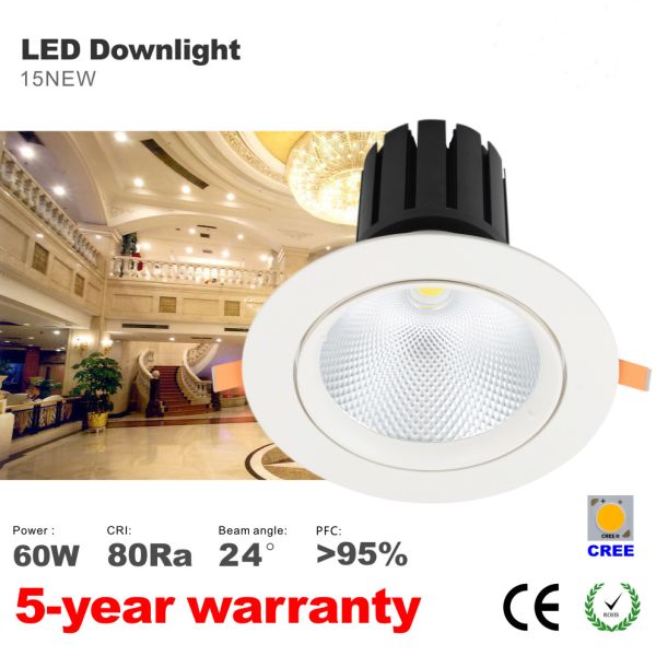 Dimming 60W Recessed LED Downlight 5200LM High lumens CREE COB Stores LED
