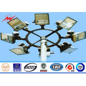 Differernt sections 22M Round High Mast Pole with operation platform ladder