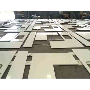 Polished Marble Granite Quartz Countertops , Man Made White Solid Surface