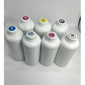 1L DTF Printer Ink CMYKW LC LM Heat Transfer Technology For PET Film Hot Melt
