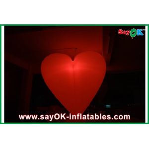 Party Decoration Inflatable Heart Diameter 2m With 12 Led Lighting Colors