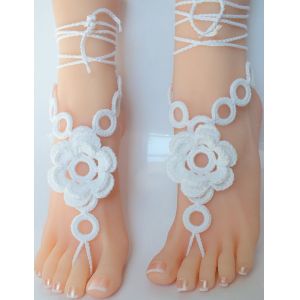 Crochet Barefoot, Nude shoes, Foot Jewelry, Beach Wedding, Sexy Anklet ,