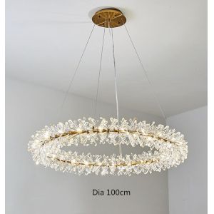 Modern LED Luxury Crystal Chandelier Rings Flower Crystal Chandelier(WH-NC-82）