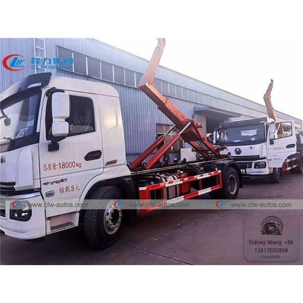 Shacman 10 Ton Hydraulic Hooklift Garbage Truck With 10000L Container