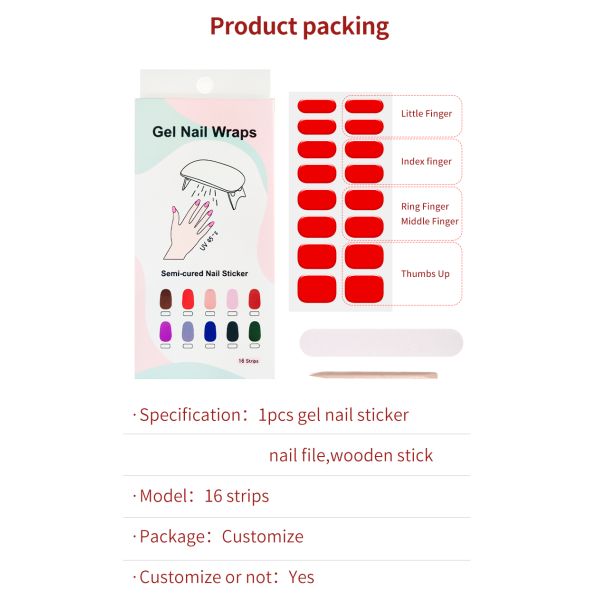 Wholesale Gel Nail Polish Stickers New Trends Factory Price Colorful Semi Gel Nail Sticker Factory In China