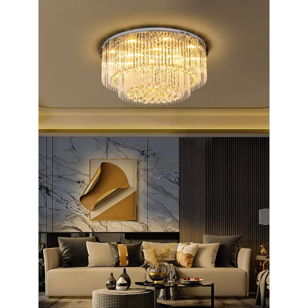 Crystal Lamp Round Living Room Lighting Atmosphere Room modern led ceiling lights gold(WH-CA-87)