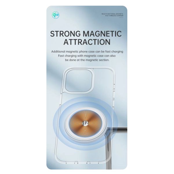 Black And White QI2 All In 1 Foldable Wireless Charger For Iphone Iwatch Earphone