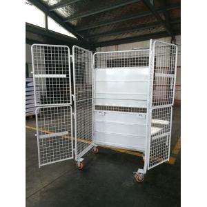 Zinc Chrome Logistics Trolley Adjustable Distance Steel Warehouse High Strength