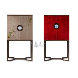 Antique Style Furniture With Metal Base Storage Cabinet W003H16