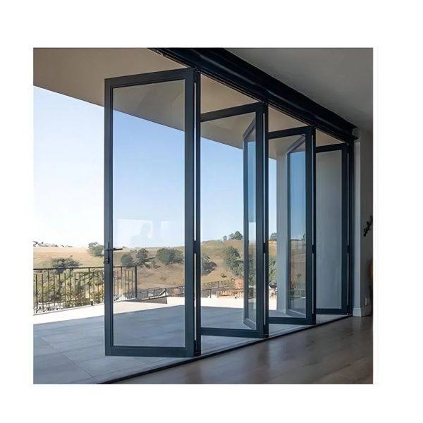 Aluminium Bi-fold Patio Folding Glass Doors Outswing Can Be Upgraded To Triplex