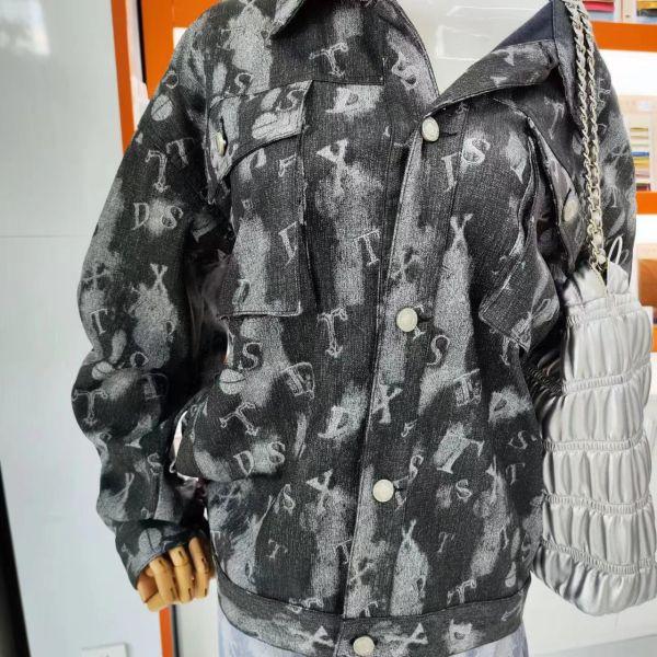 Washed Denim PU Leather Eco Friendly Embossed Lightweight Faux Leather