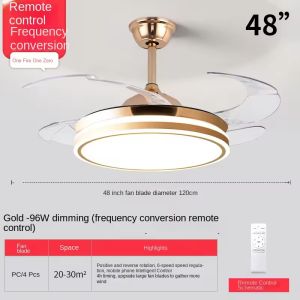Factory 2025 Modern LED Ceiling Fan Light for Home and Restaurant Bluetooth Mute