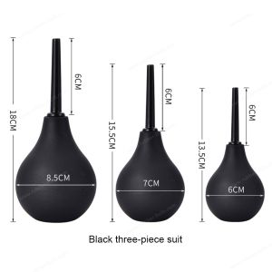 Quality Black Silicone Enema Bulb Kit 7.6oz with 19.7in Hose 4 Replaceable Nozzle for sale